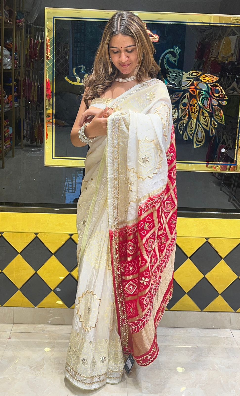 Gaji Silk Gota Hnadcrafted Designer Saree (309)
