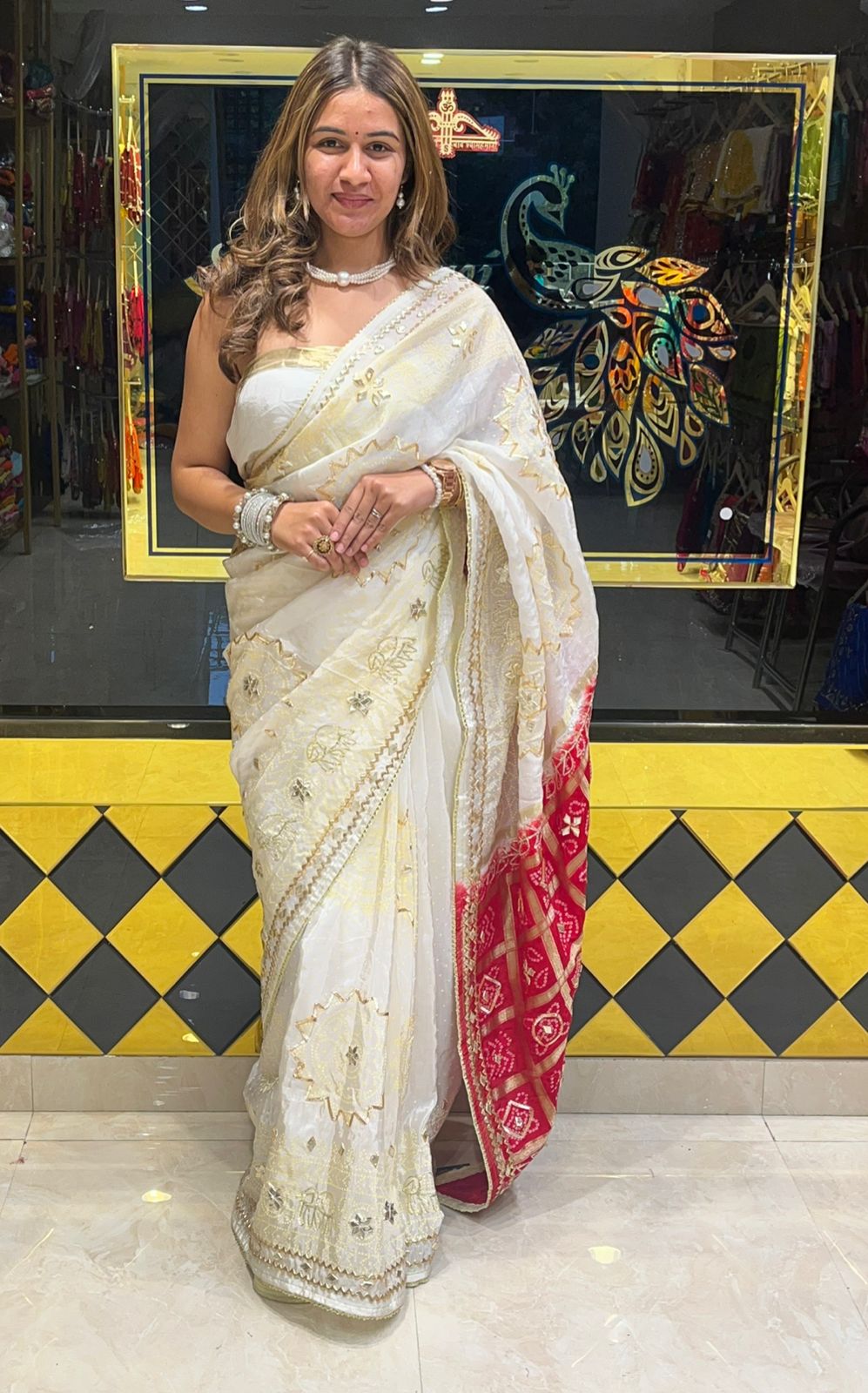 Gaji Silk Gota Hnadcrafted Designer Saree (309)
