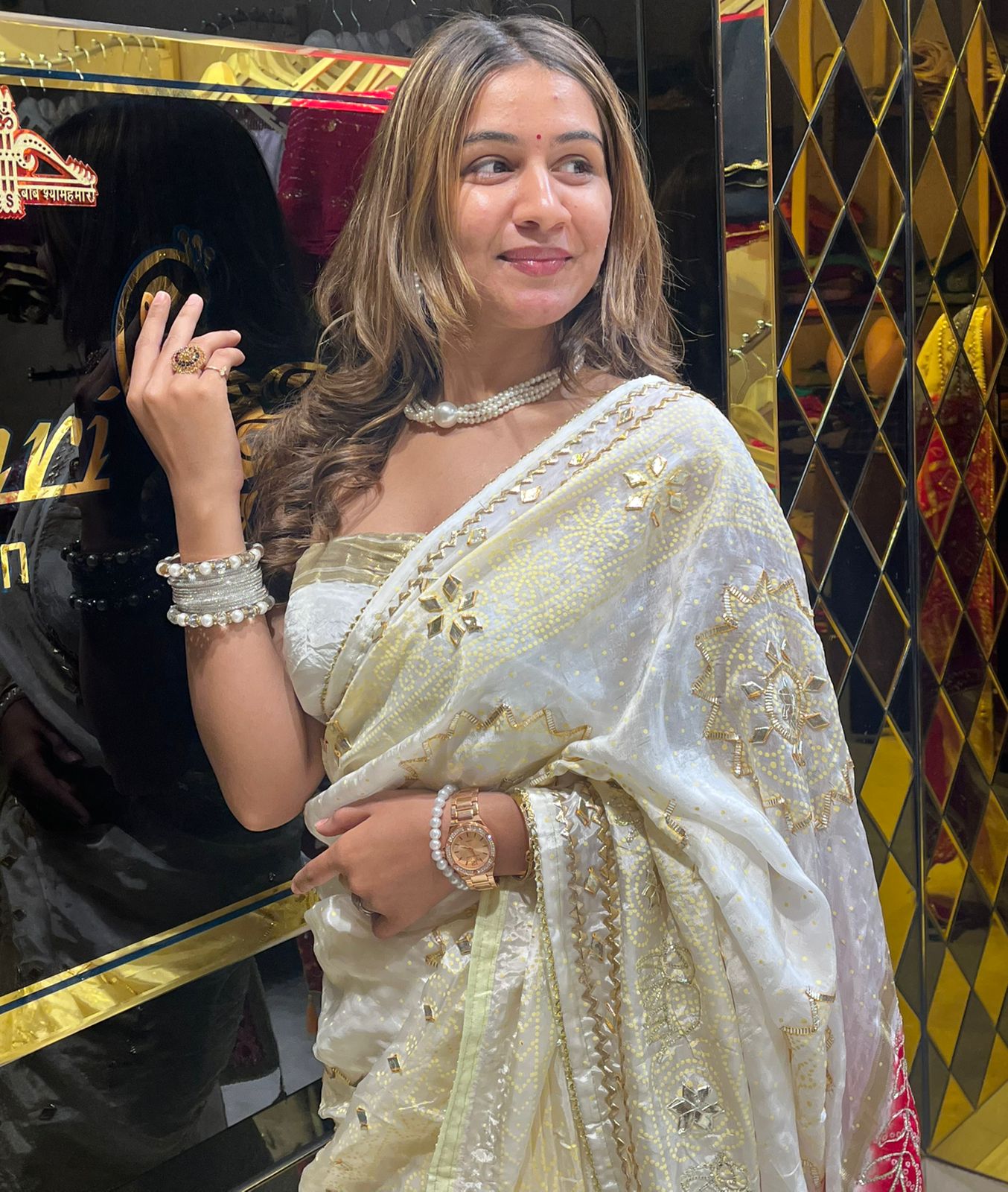 Gaji Silk Gota Hnadcrafted Designer Saree (309)