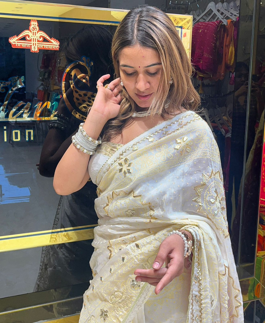 Gaji Silk Gota Hnadcrafted Designer Saree (309)