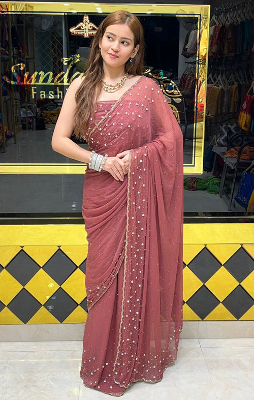 Celebrity Style Designer Handcrafted Saree (302)