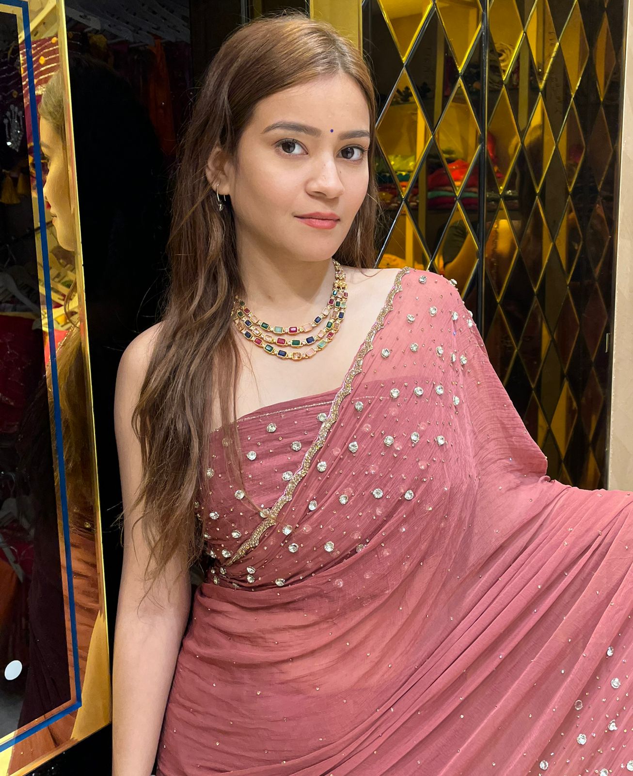 Celebrity Style Designer Handcrafted Saree (302)