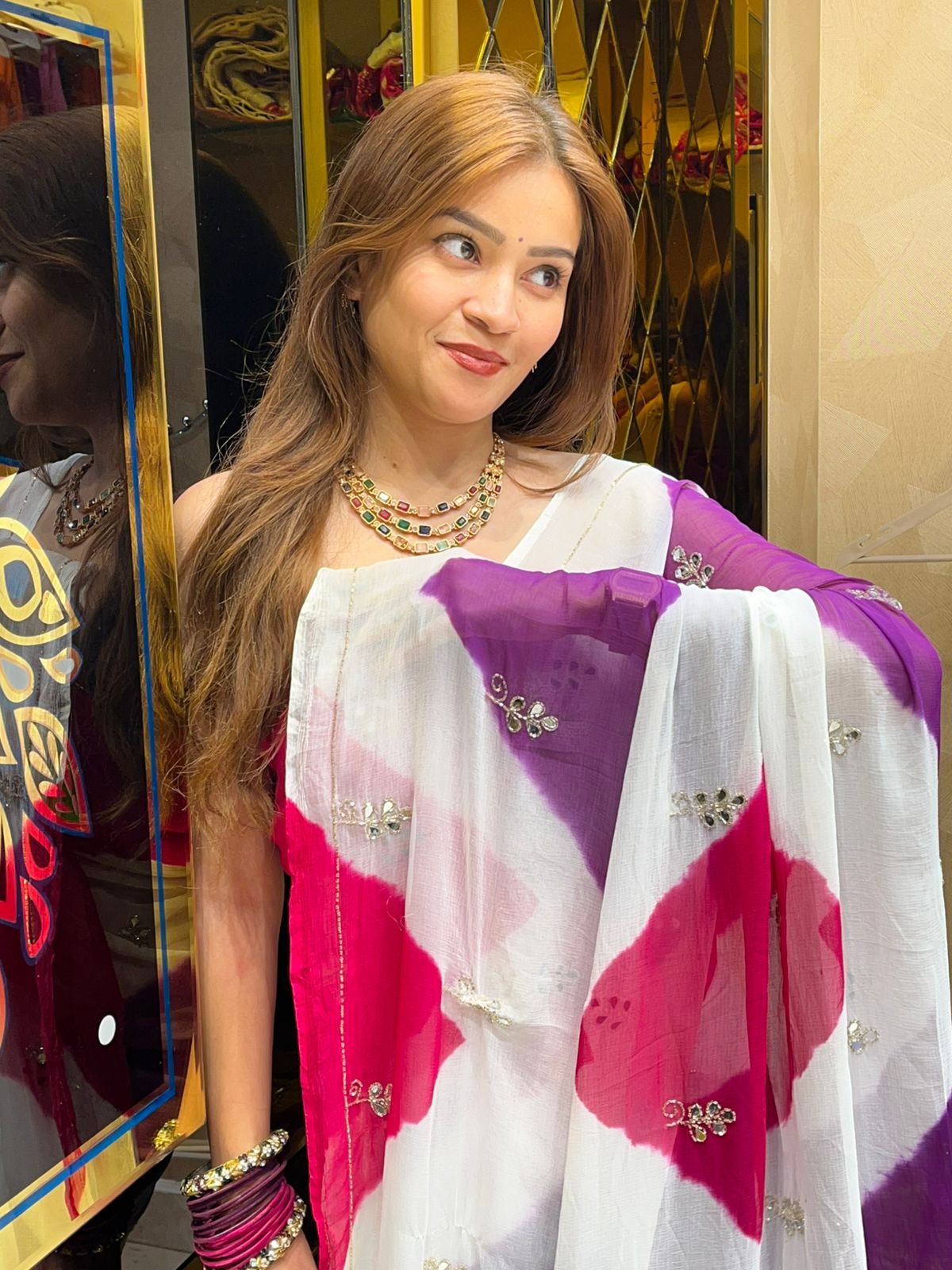 Vibrant Jaipuri Handcrafted Saree (S14)
