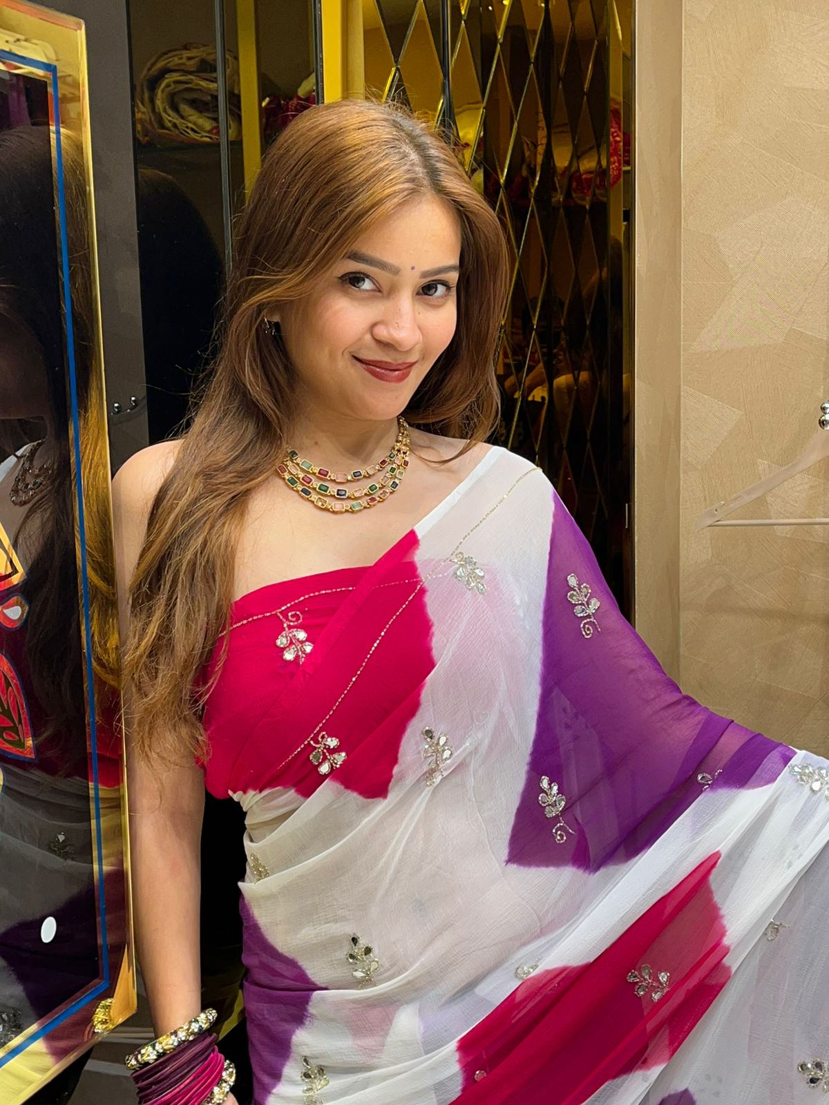 Vibrant Jaipuri Handcrafted Saree (S14)