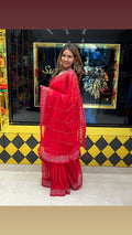 Red Diamond Chiffon Desinger saree (s17)