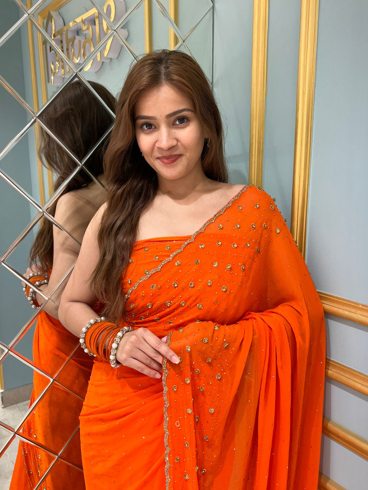 Celebrity Style Designer Handcrafted Saree (307)
