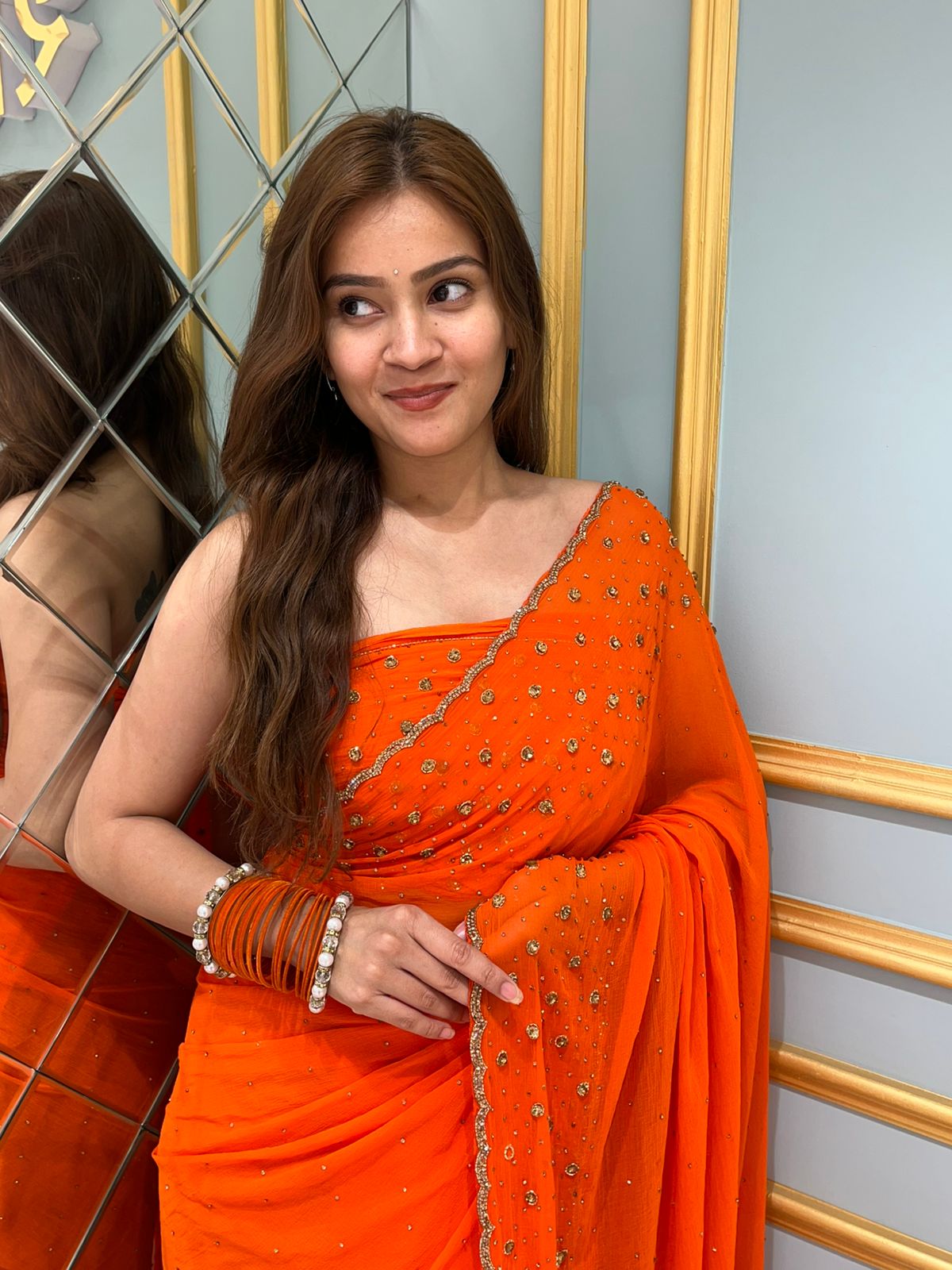 Celebrity Style Designer Handcrafted Saree (307)