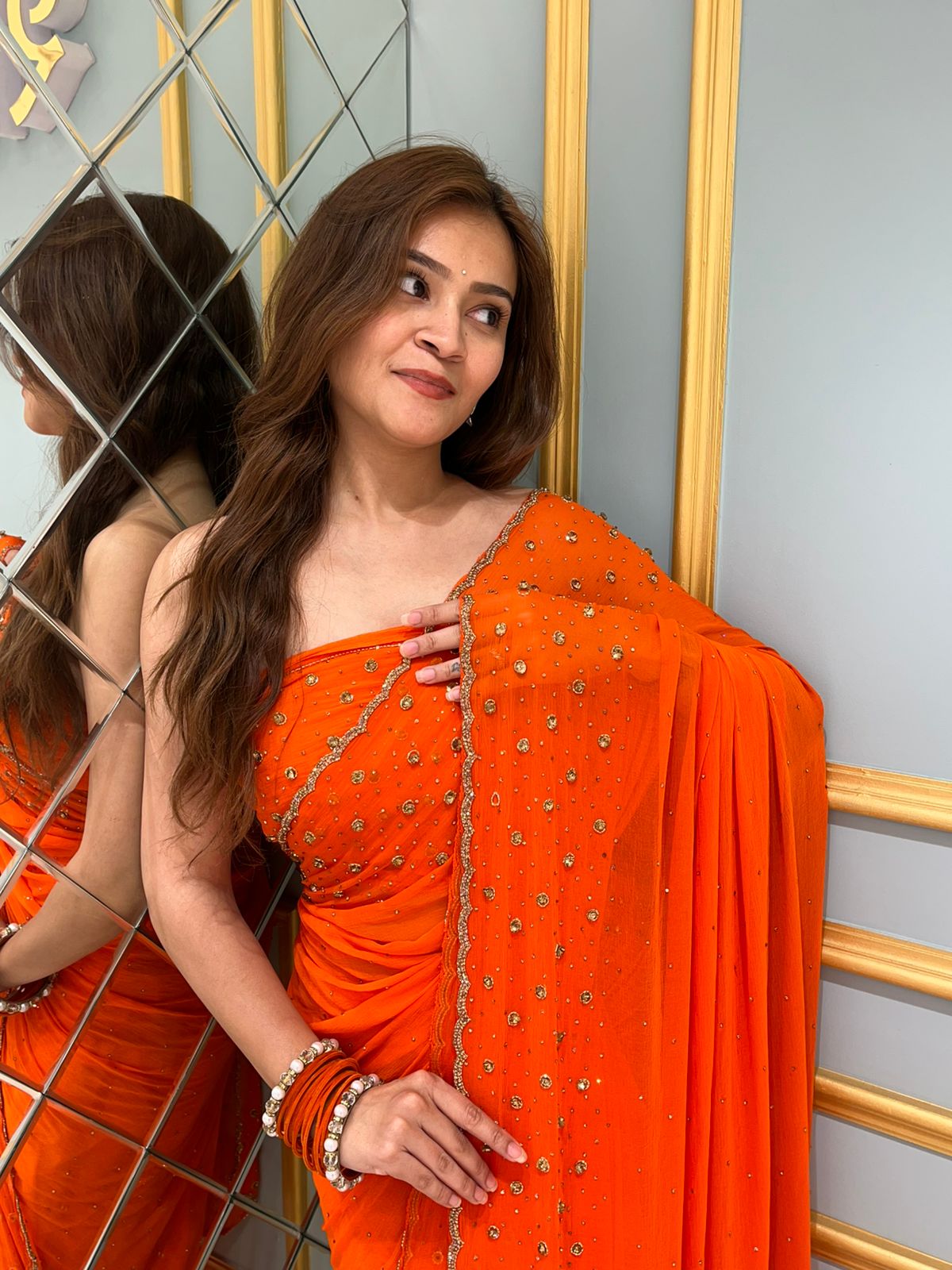 Celebrity Style Designer Handcrafted Saree (307)