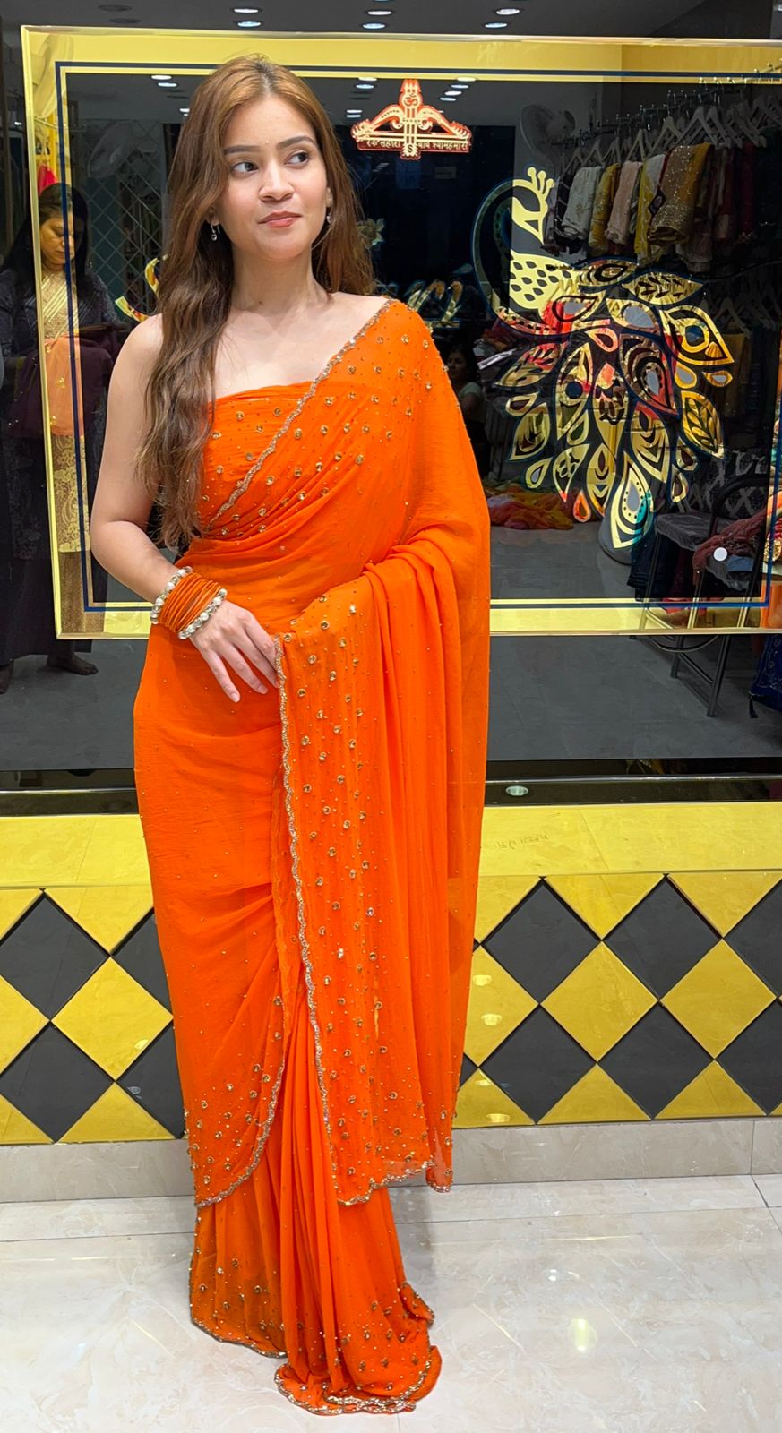 Celebrity Style Designer Handcrafted Saree (307)