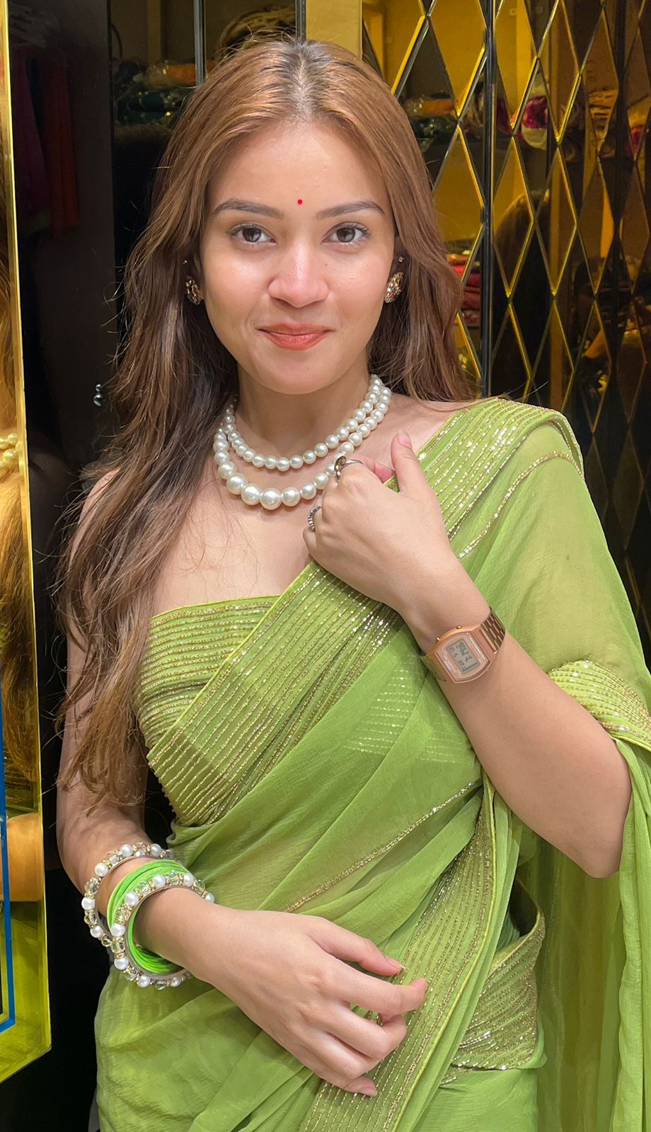 Elegant Katdana Pure Chiffon Handcrafted Saree (314)