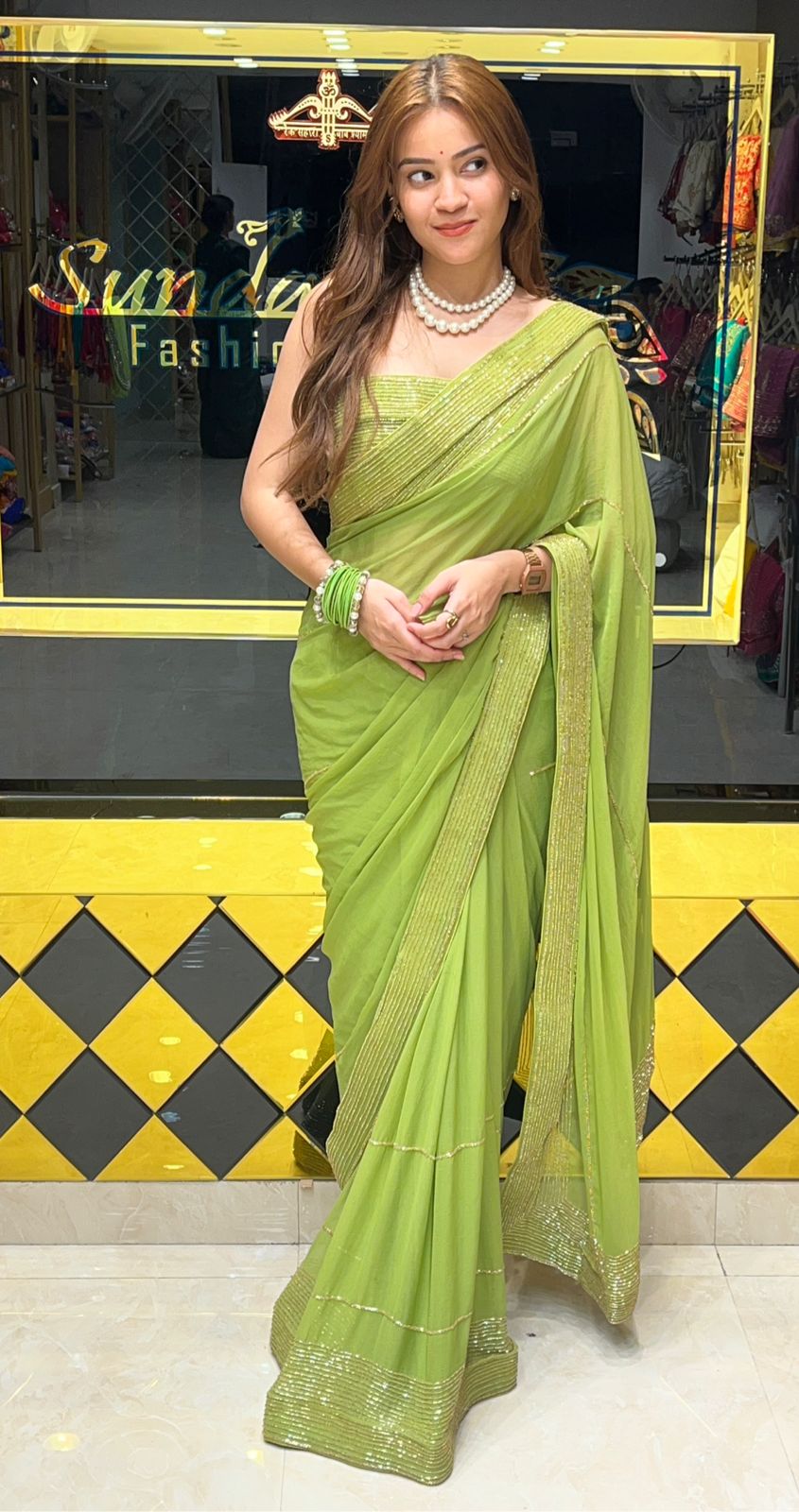 Elegant Katdana Pure Chiffon Handcrafted Saree (314)