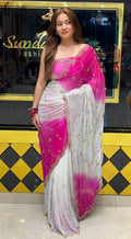Dual Shade Handcrafted Partywear Saree (315)