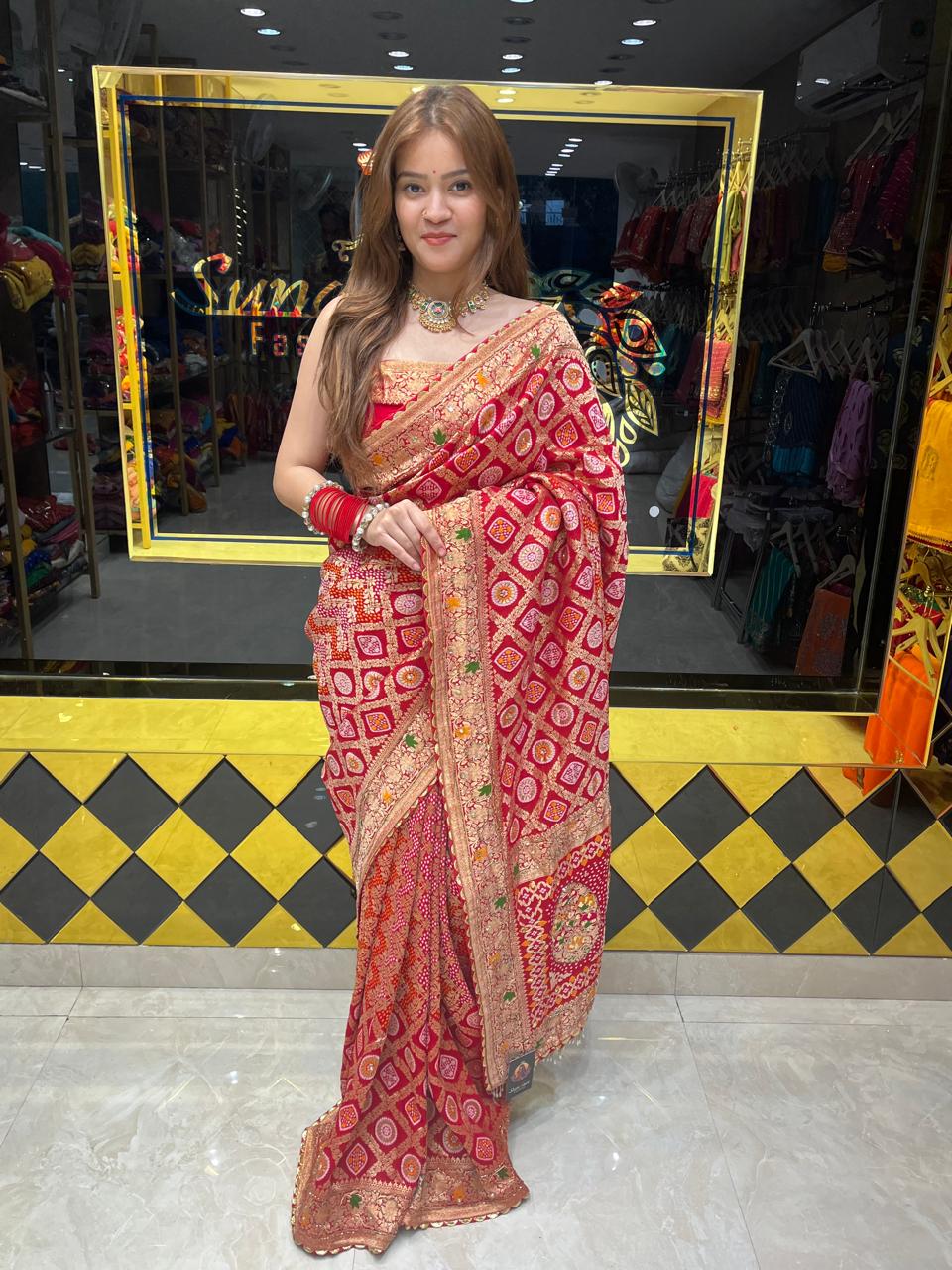 Khaddi Georgette Handcrafted Saree (317)