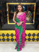 Handmade Bandhej Mirror Work Saree (321)