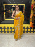Pure Chiffon Bandhani Handcrafted Saree (322)