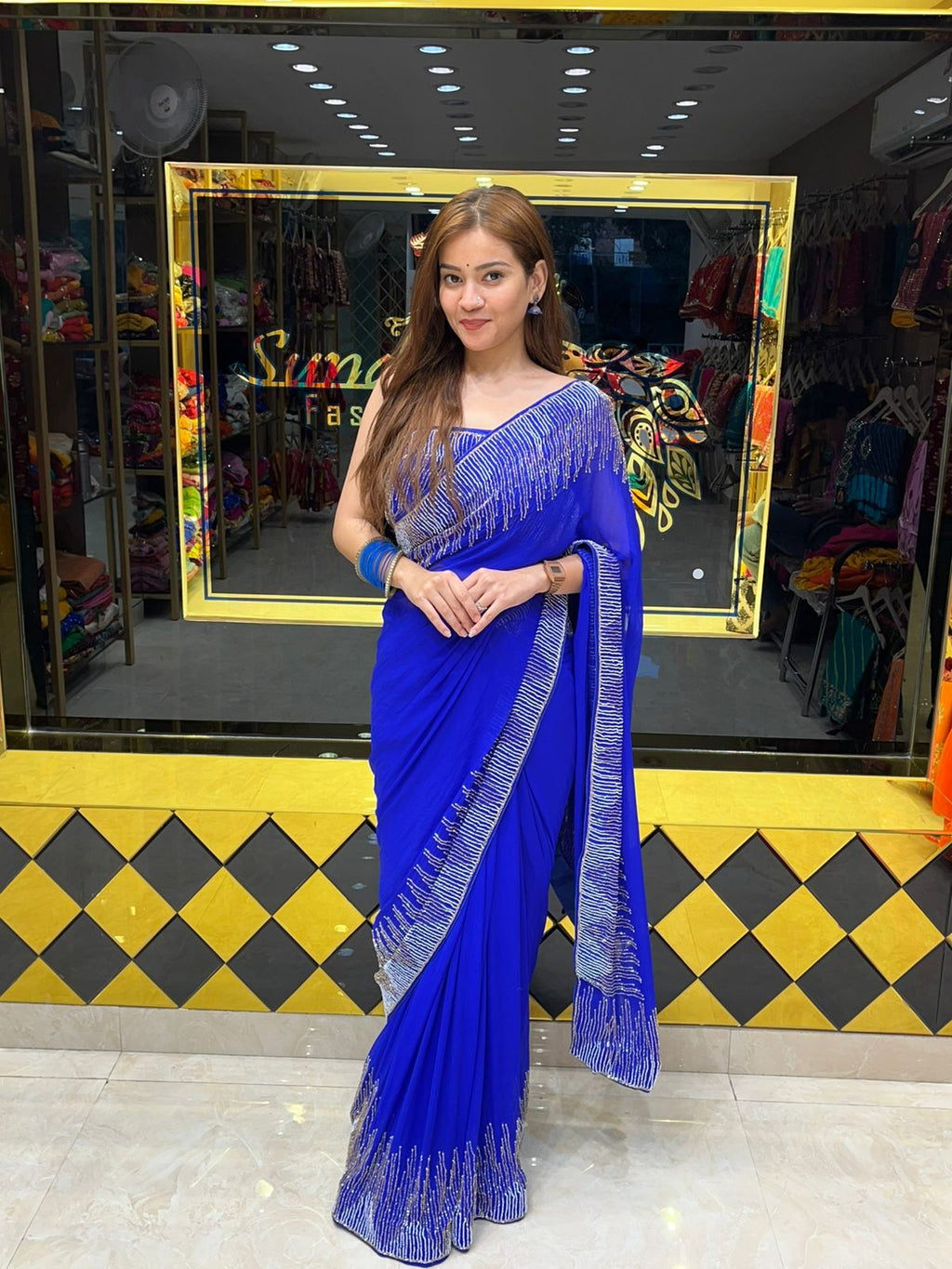 Celebrity Style Handcrafted Saree (323)
