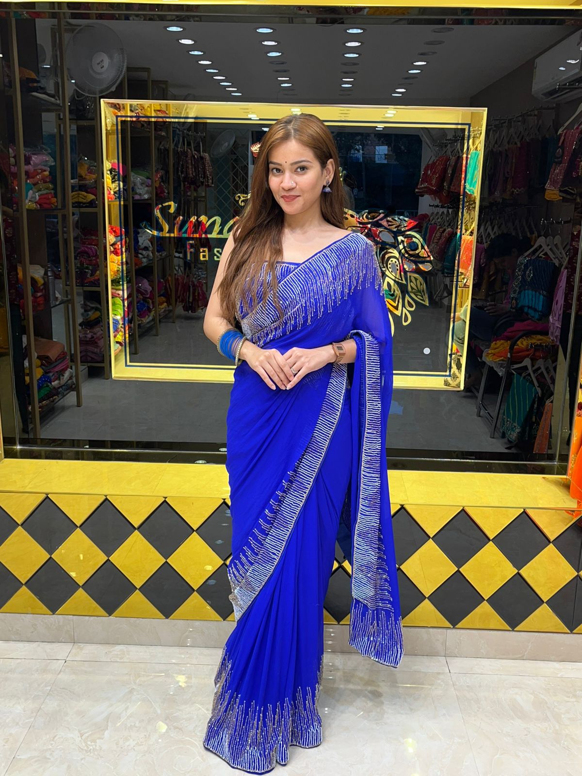 Celebrity Style Handcrafted Saree (323)