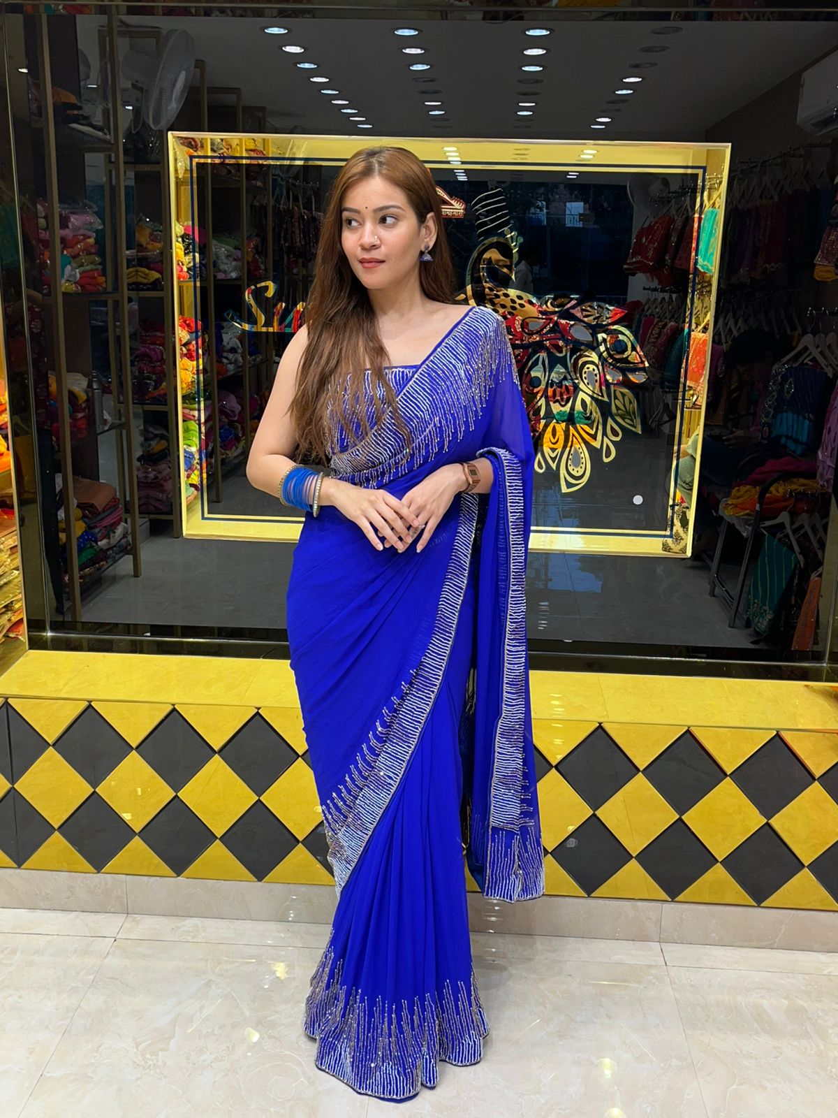Celebrity Style Handcrafted Saree (323)