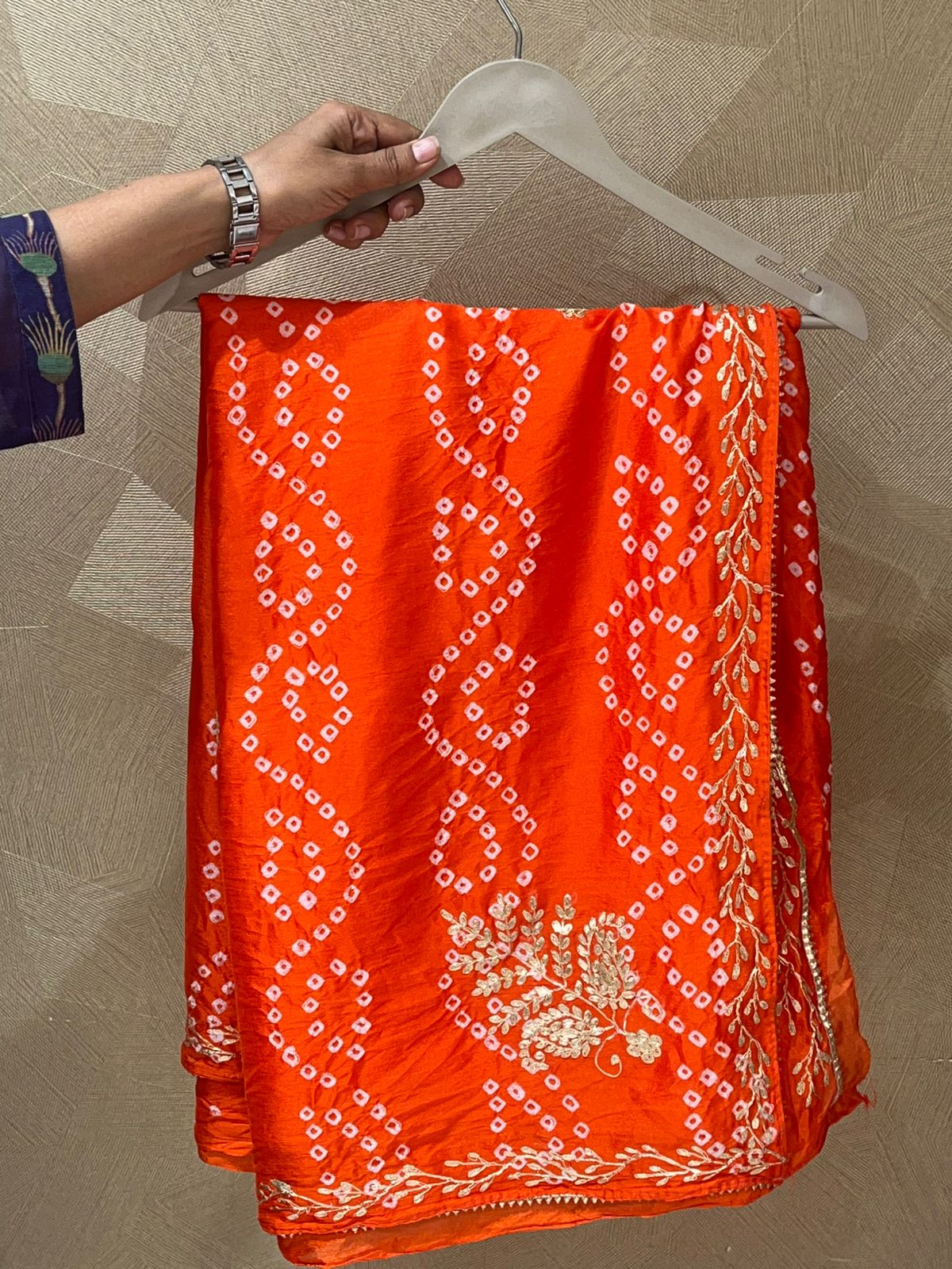 Pure Crepe Bandhani Saree (S25)