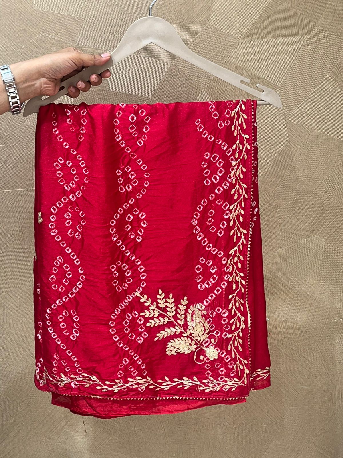 Pure Crepe Bandhani Saree (S25)