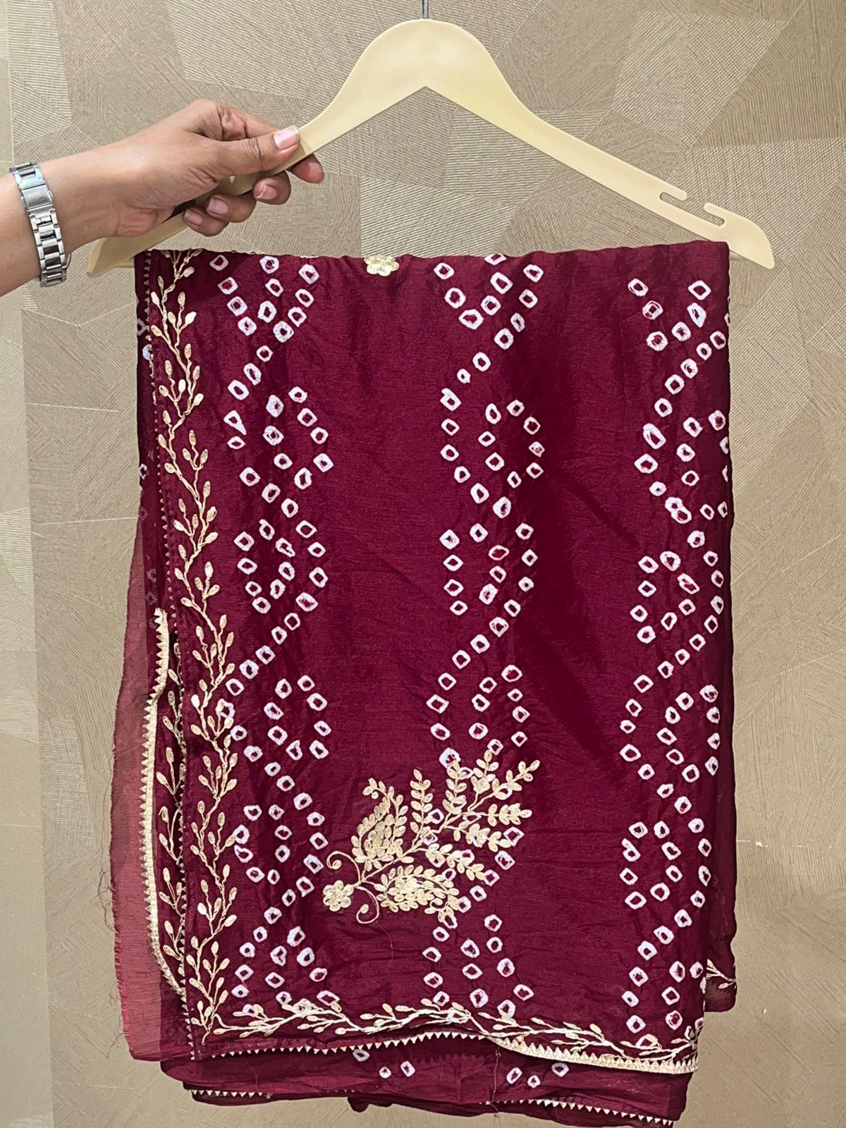 Pure Crepe Bandhani Saree (S25)