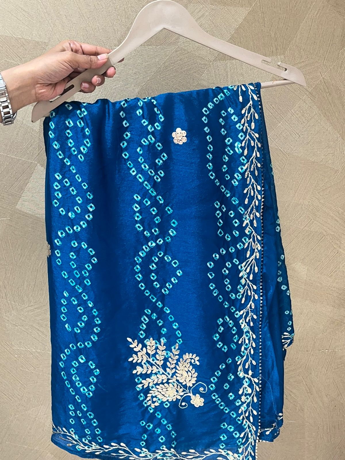 Pure Crepe Bandhani Saree (S25)