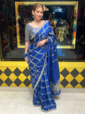 Blue Beauty Gajji Silk Handcrafted Saree (332)