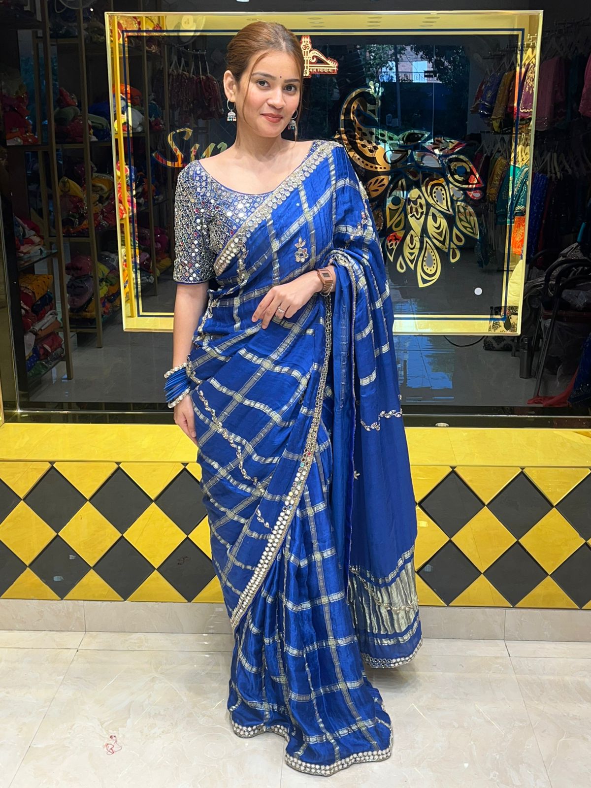 Blue Beauty Gajji Silk Handcrafted Saree (332)