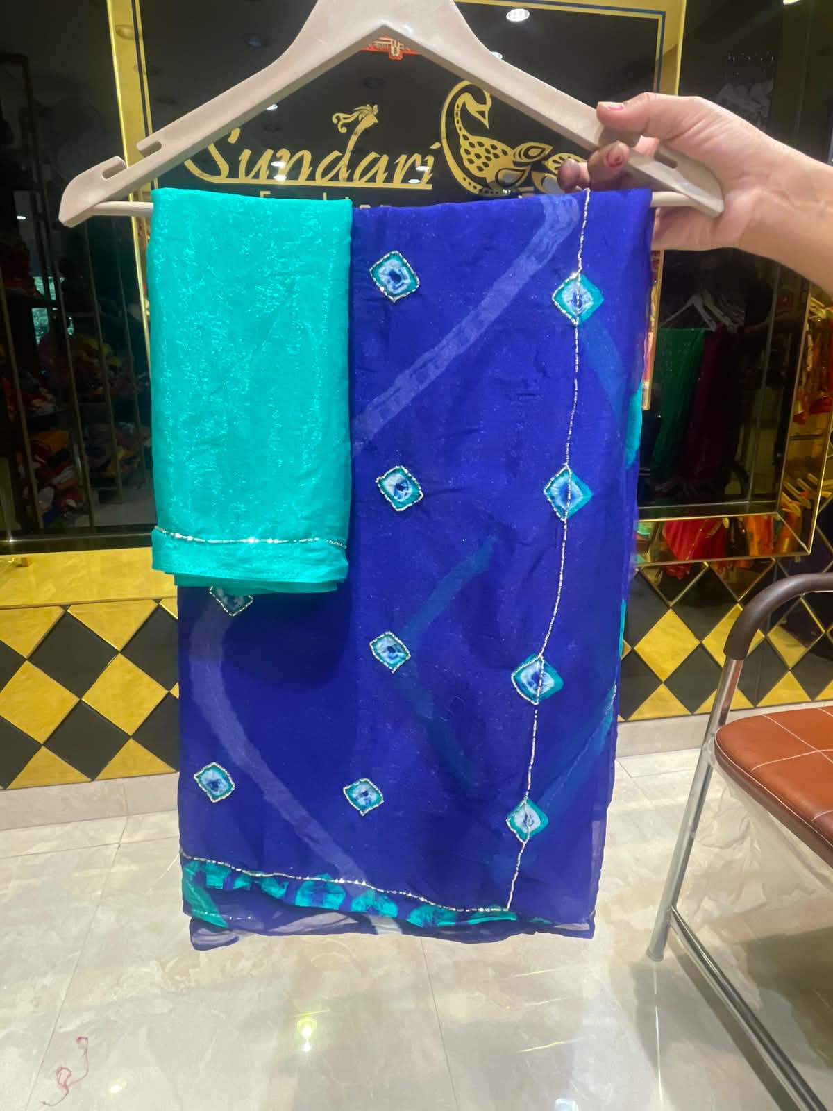 Lehriya + Bandhej Handcrafted Saree (S29)