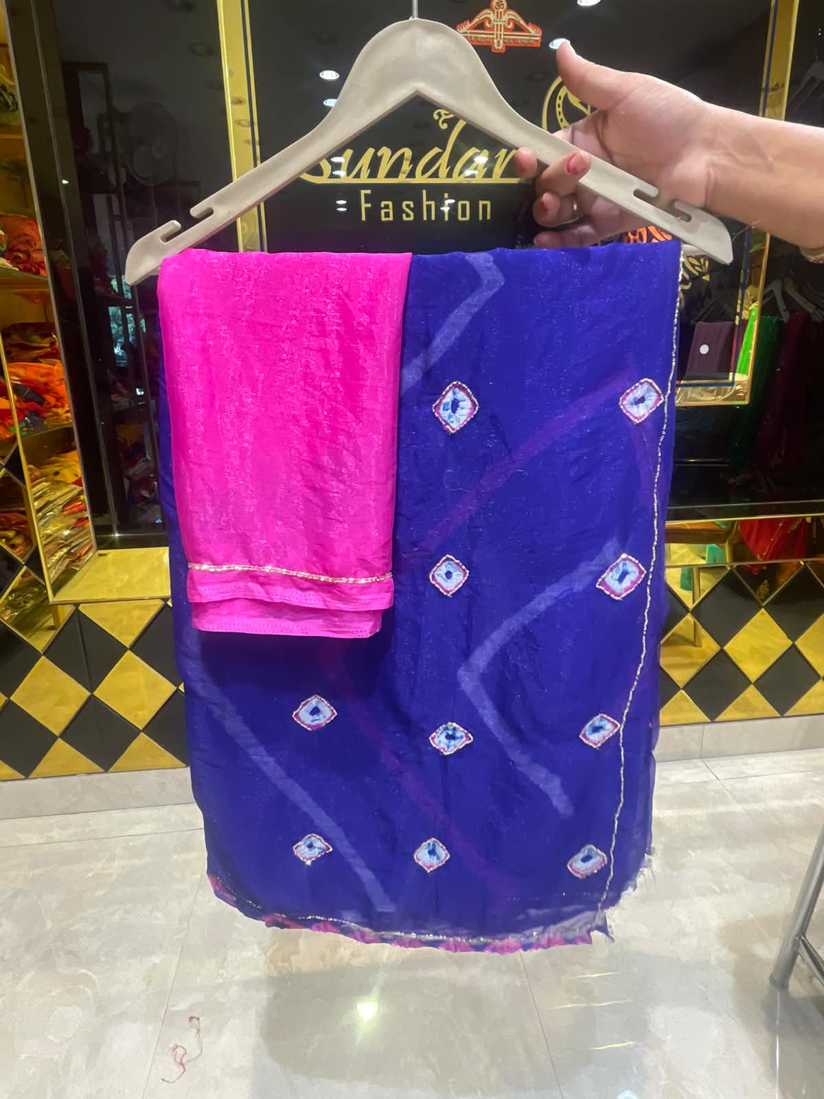 Lehriya + Bandhej Handcrafted Saree (S29)