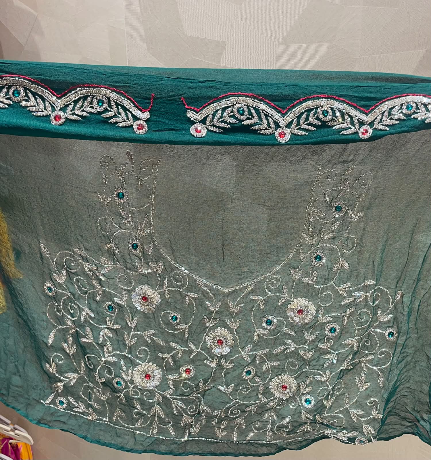 Chundri Stone and Sequence Handcrafted Saree (336)