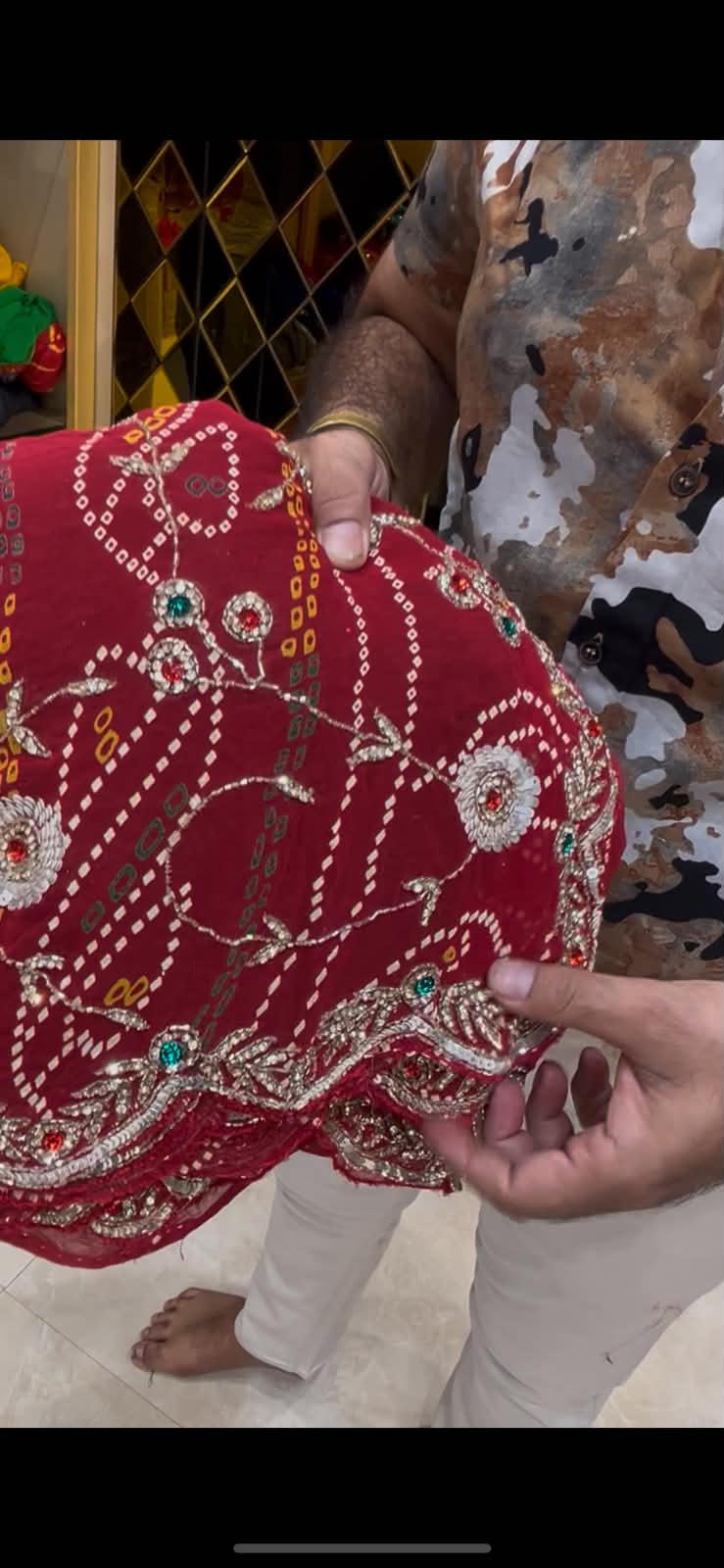 Chundri Stone and Sequence Handcrafted Saree (336)