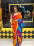 Multicolour Lehriya  Handcrafted Saree (S34)