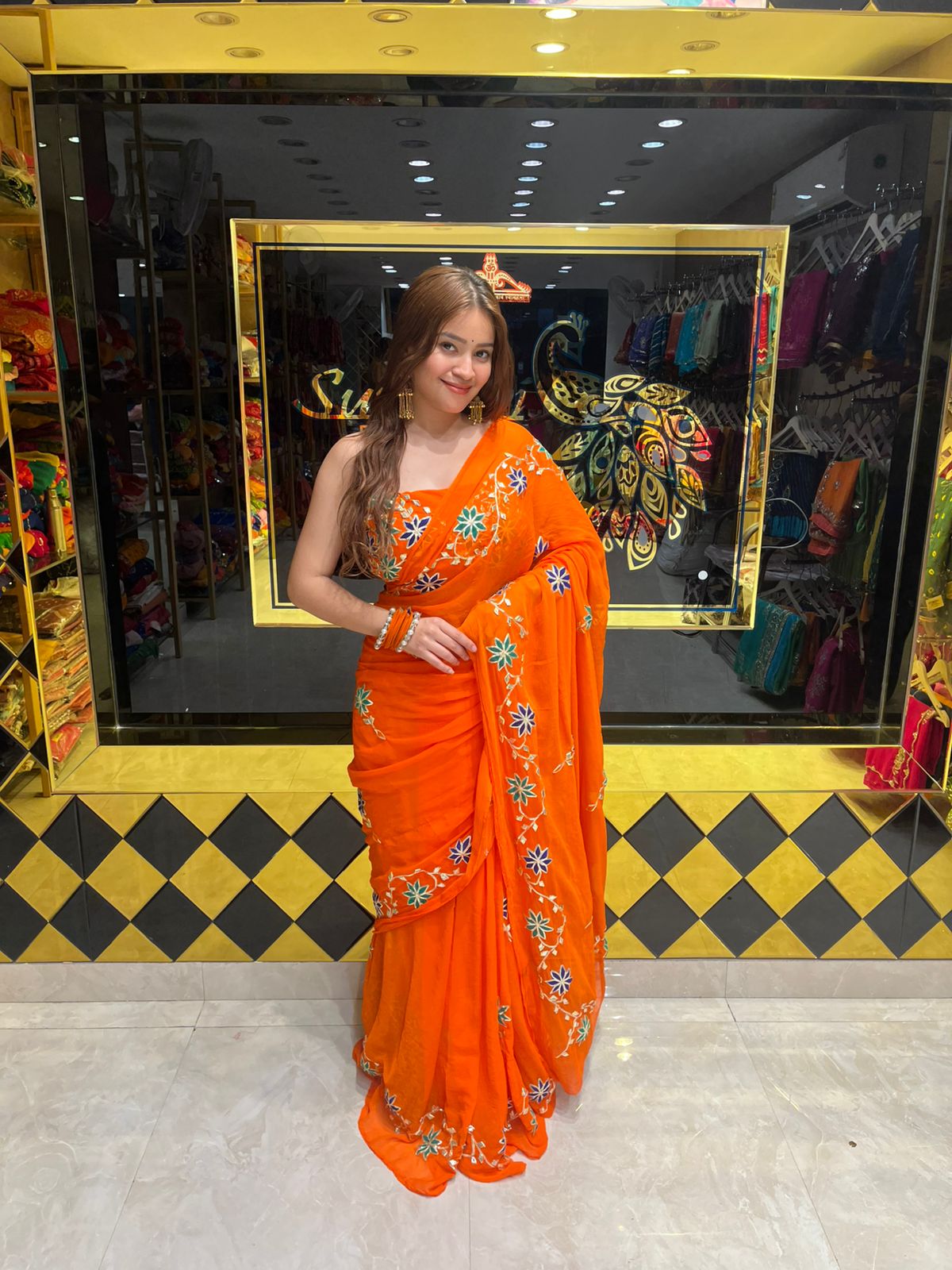 Exclusive Aangi Blouse Gotapati Saree (337)