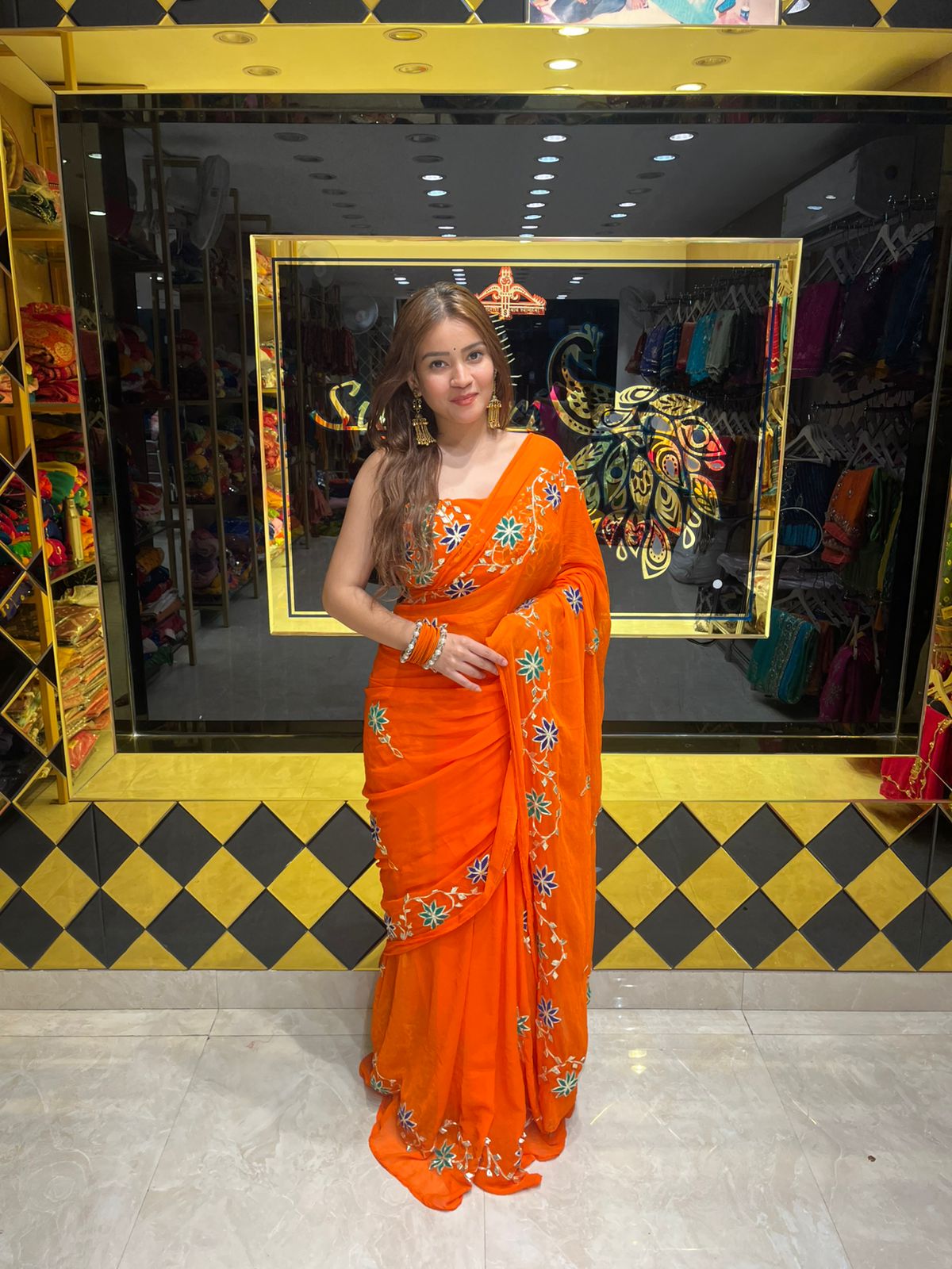 Exclusive Aangi Blouse Gotapati Saree (337)
