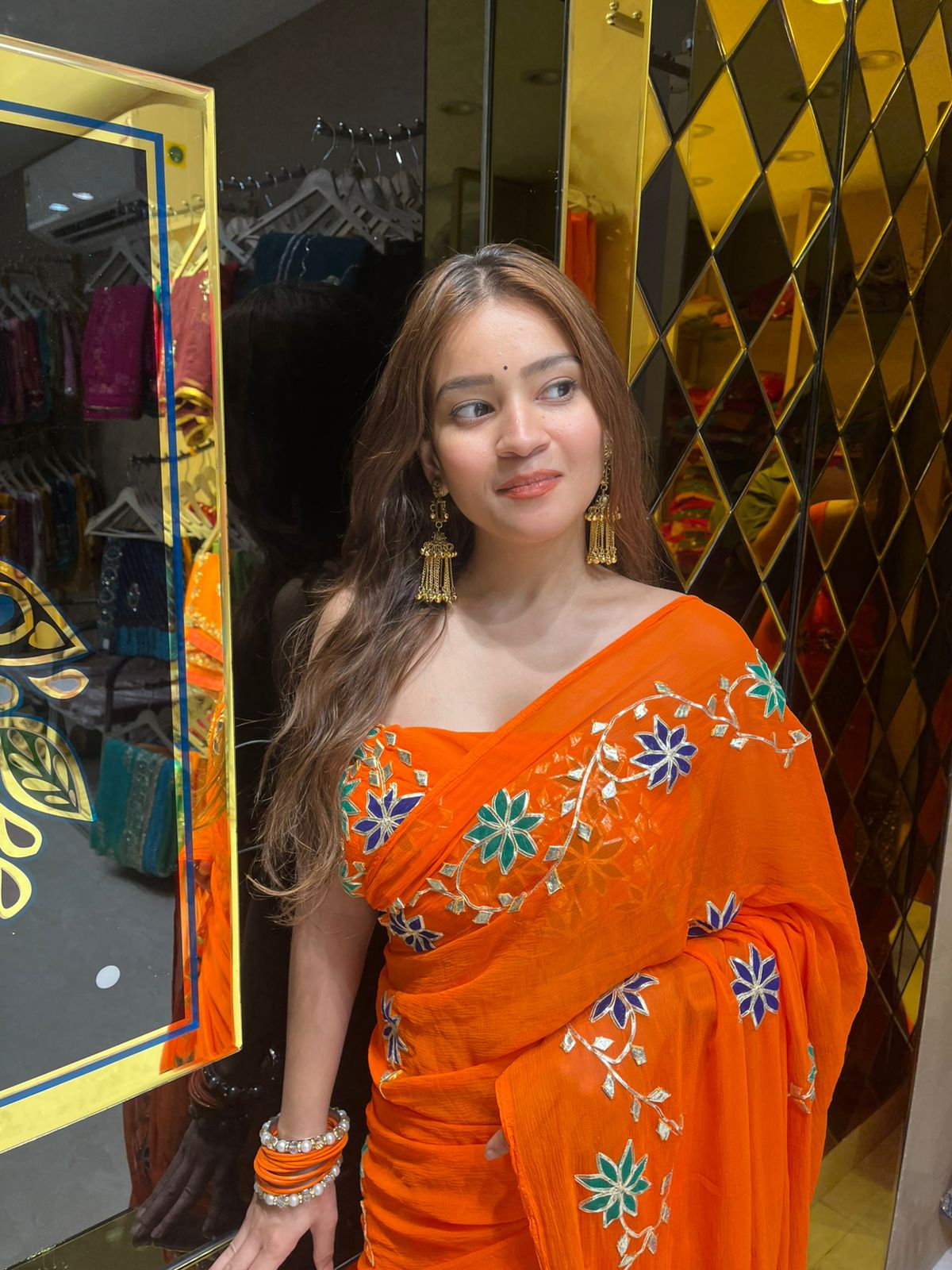 Exclusive Aangi Blouse Gotapati Saree (337)