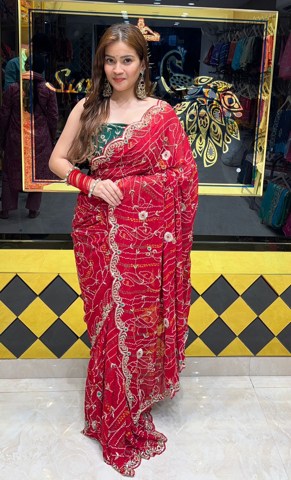 Chundri Stone and Sequence Handcrafted Saree (336)