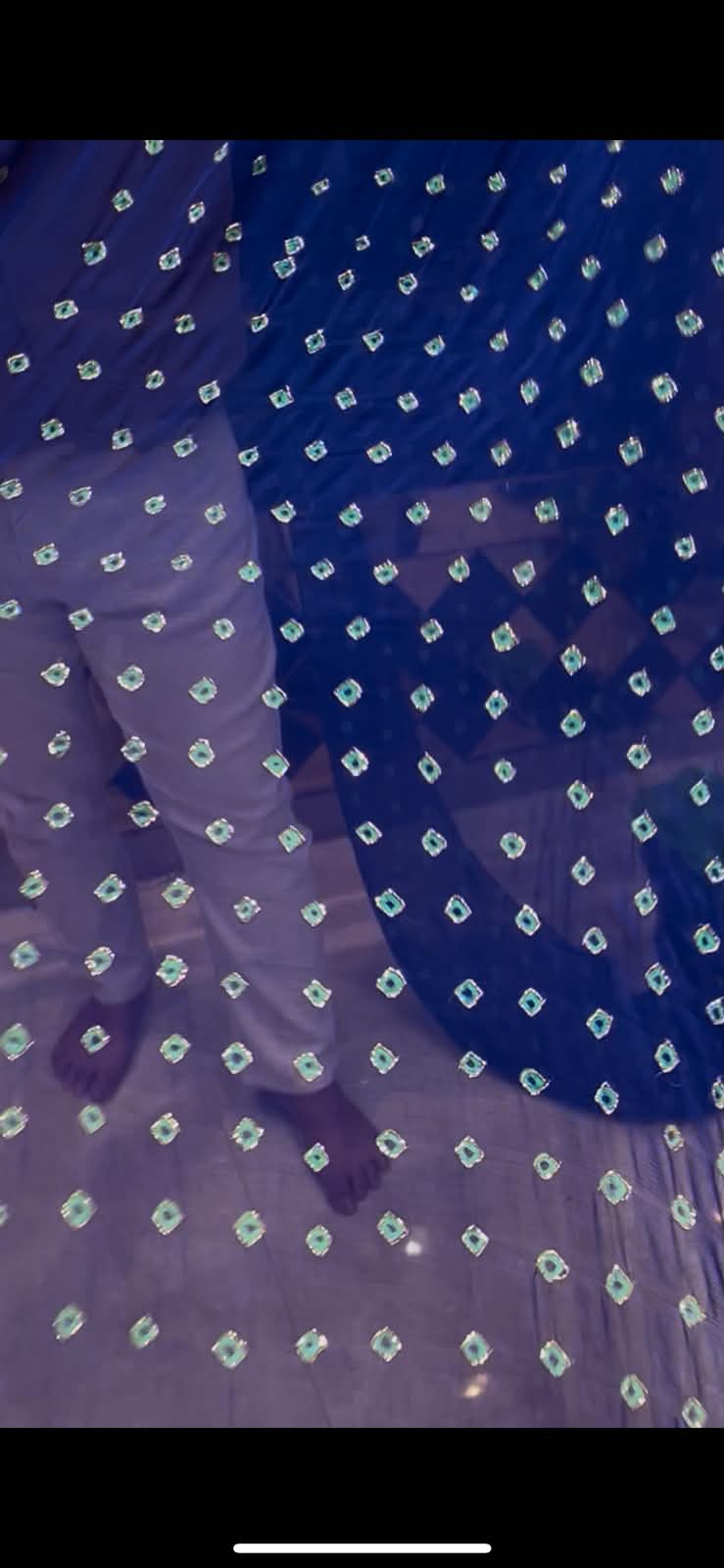 Blue Pure Chiffon Bandhani Handcrafted Saree (S36)