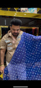 Blue Pure Chiffon Bandhani Handcrafted Saree (S36)