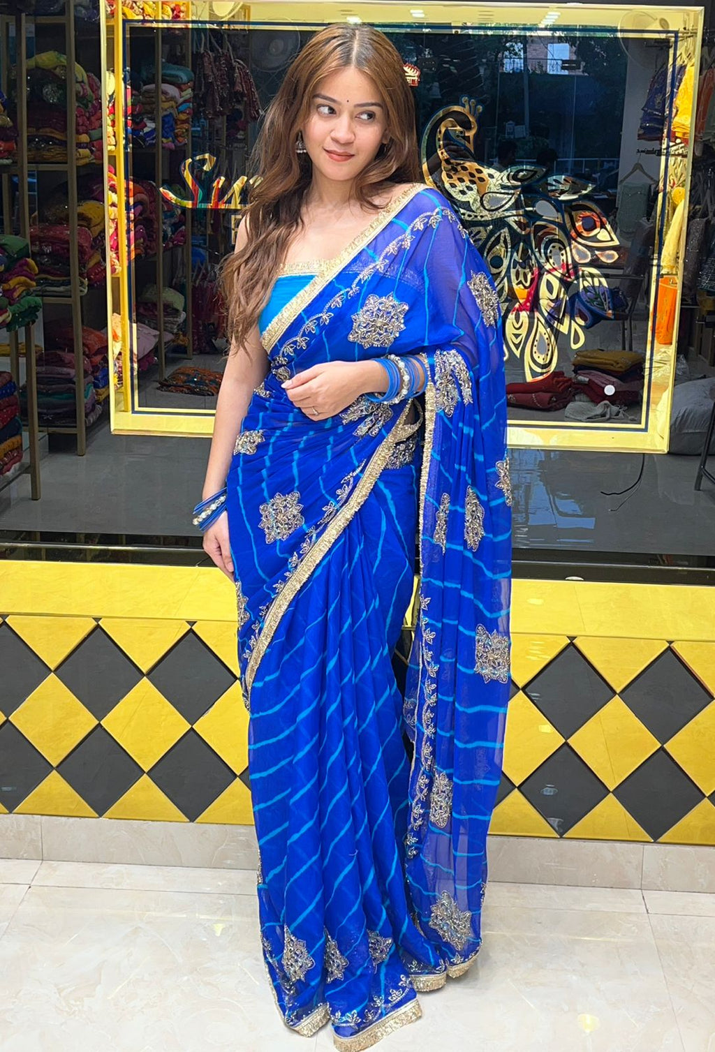 Blue Handcrafted Designer Saree (S42)
