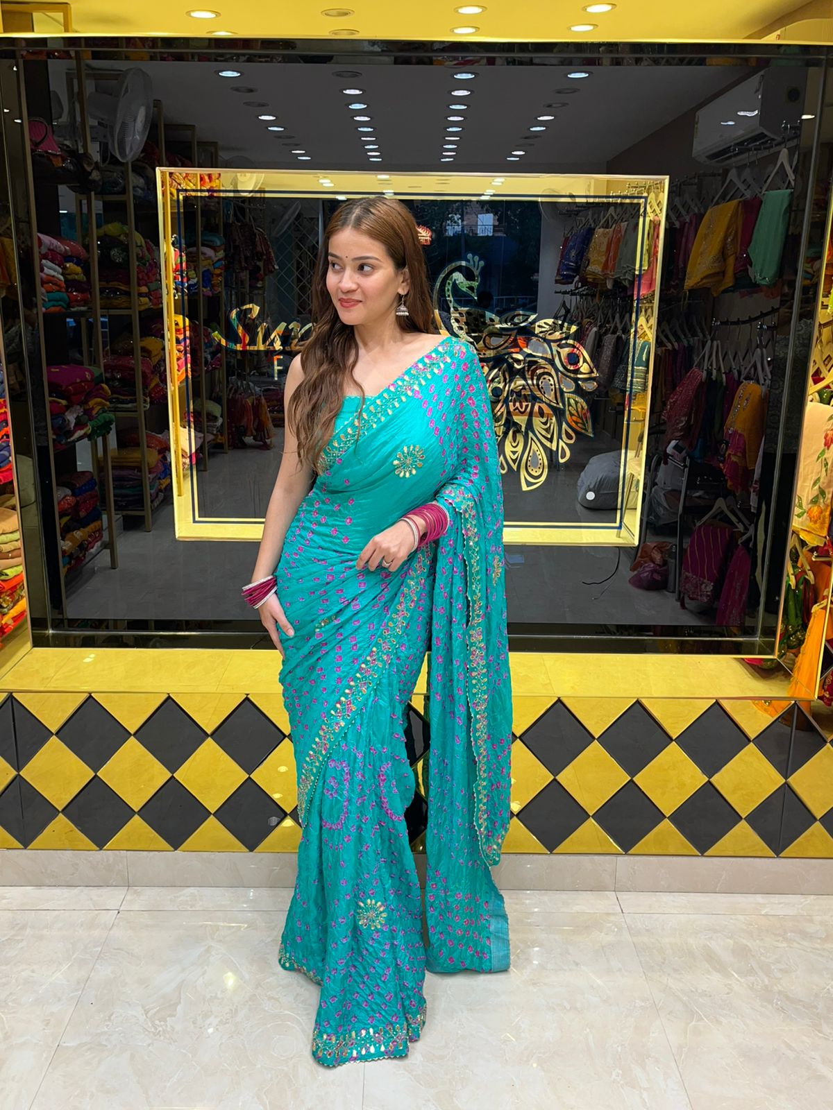 Gotapati Handcrafted Chiffon Silk Saree (S37)
