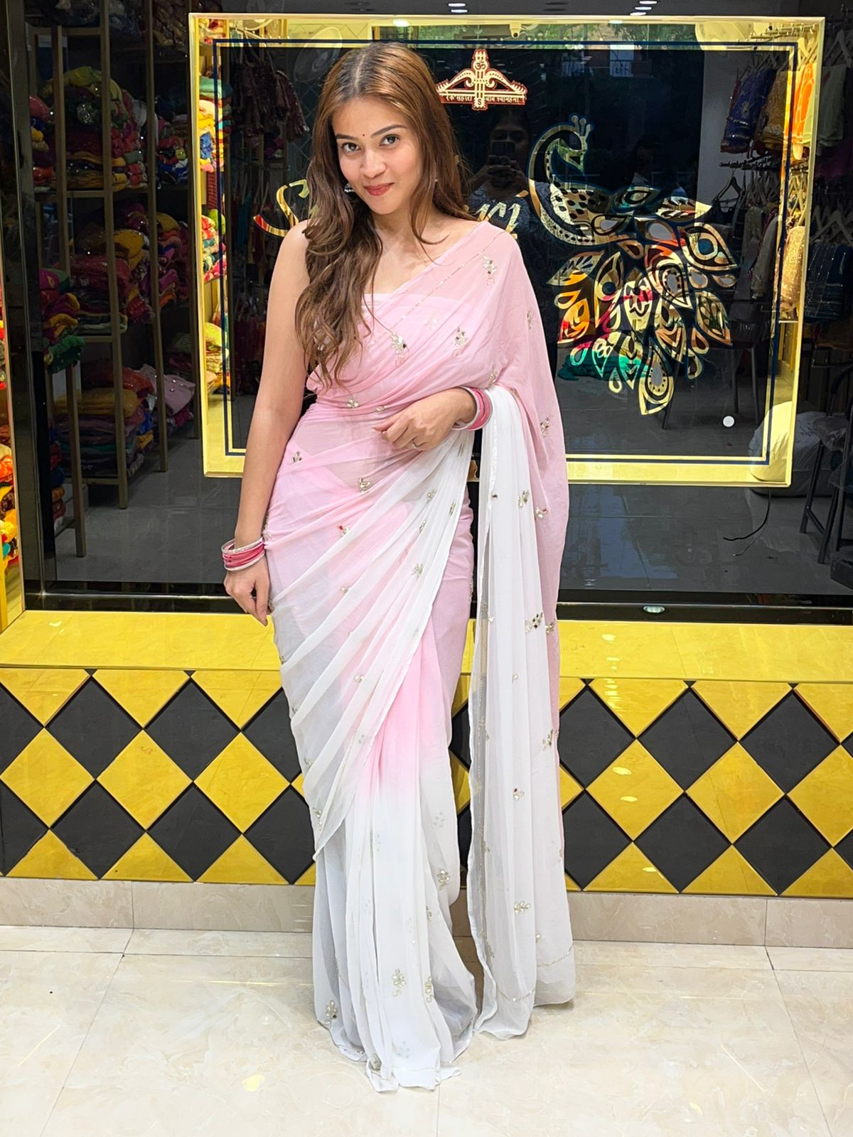 Dual Shade Designer Saree (S38)