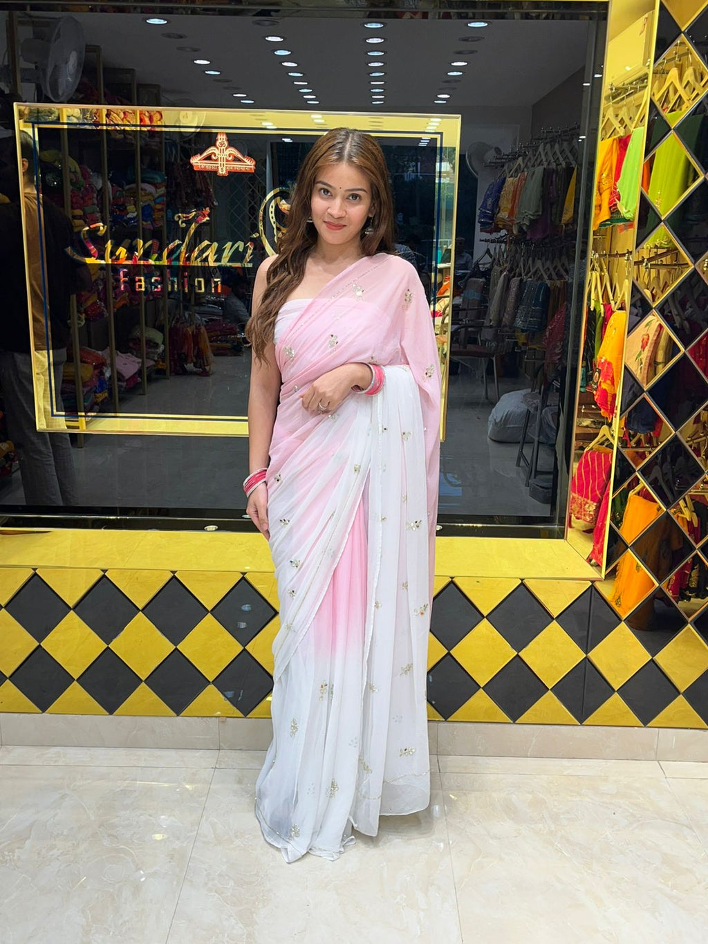 Dual Shade Designer Saree (S38)