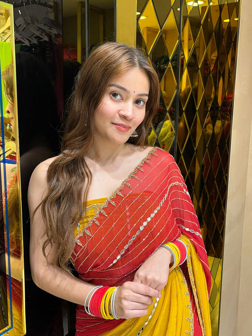 Diamond Mirror Handcrafted Saree (342)