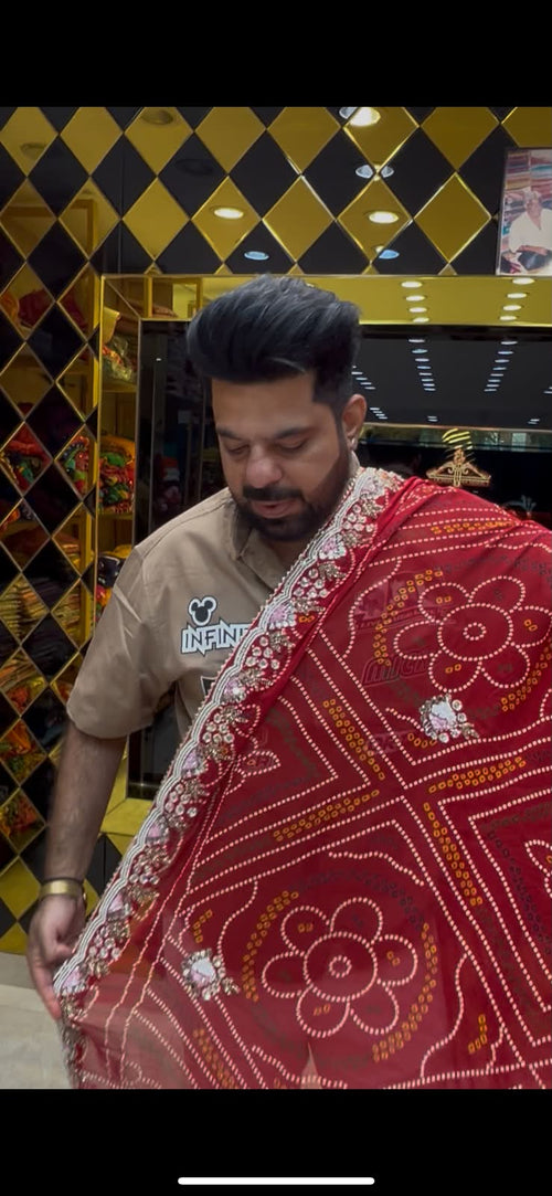 Pearl & Katdana Handcrafted Designer Chundari (345)