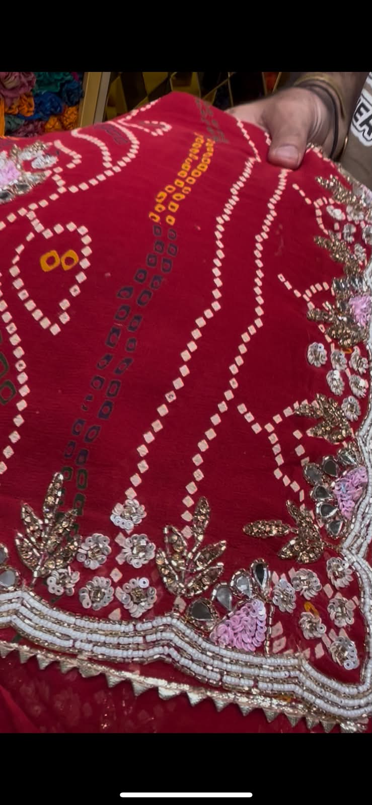 Pearl & Katdana Handcrafted Designer Chundari (345)