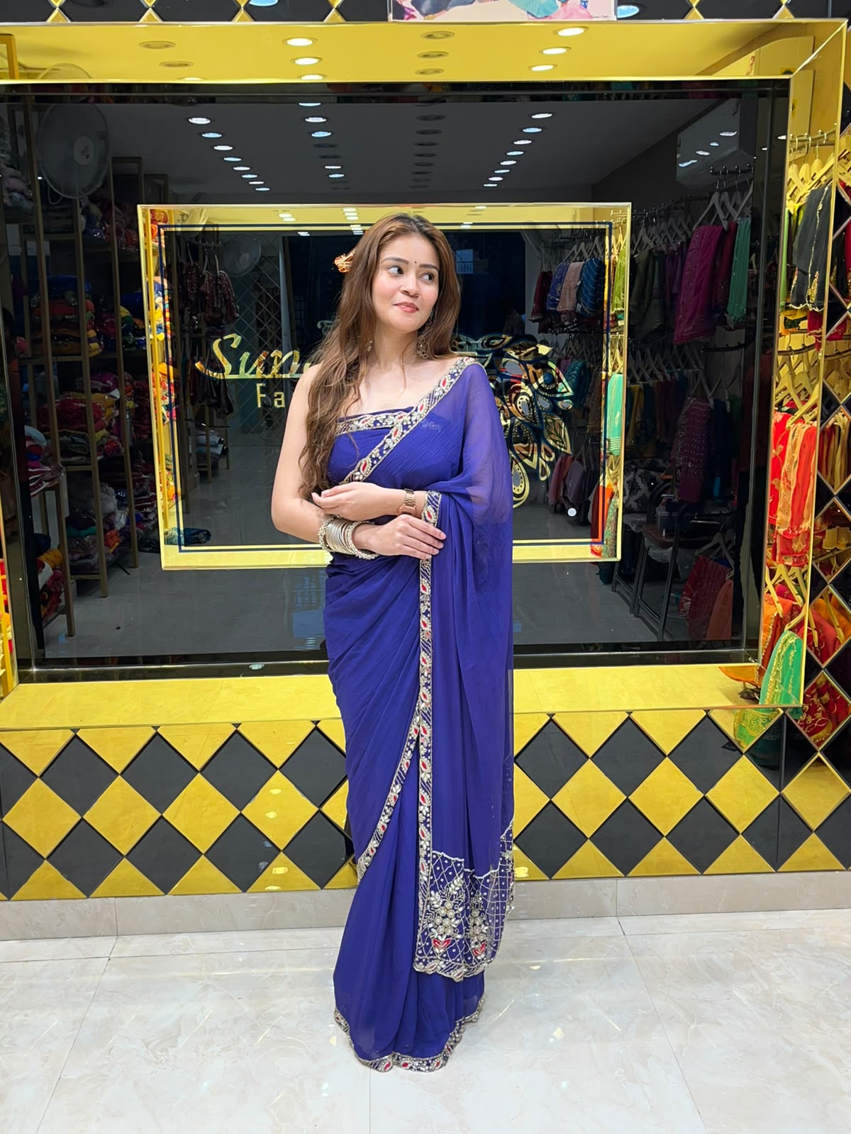 Resham & Katdana Handcrafted Saree (S43)