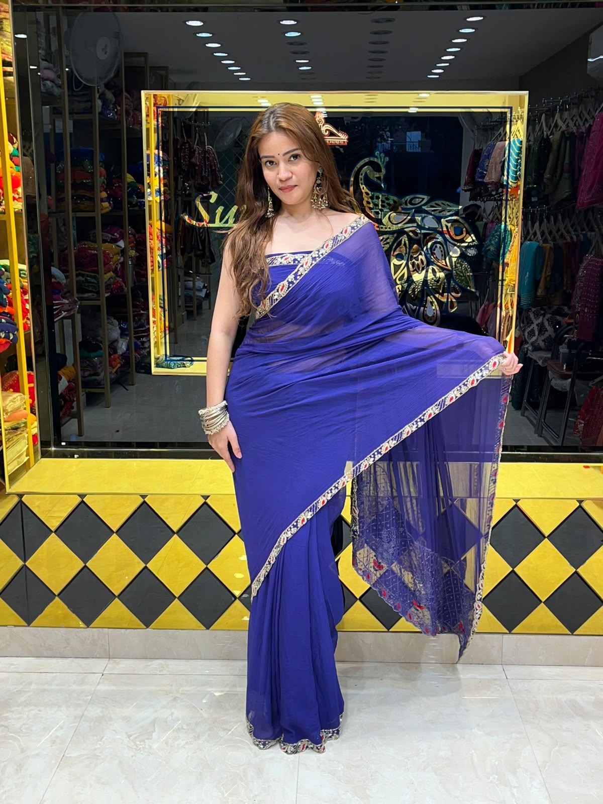 Resham & Katdana Handcrafted Saree (S43)