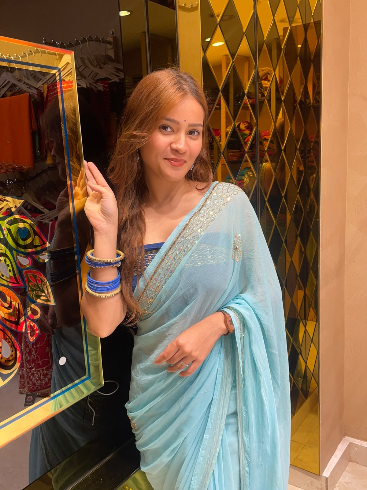 Golden Pearl Designer Saree (S44)