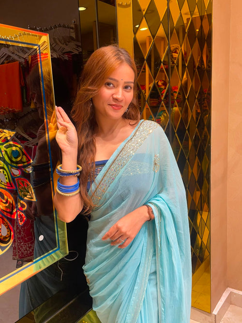Golden Pearl Designer Saree (S44)